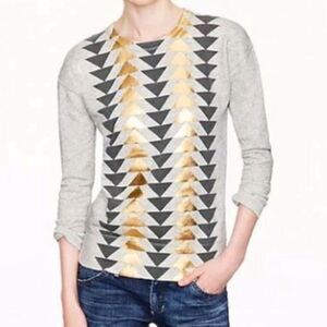 J.Crew gray sweatshirt gold foil triangle print